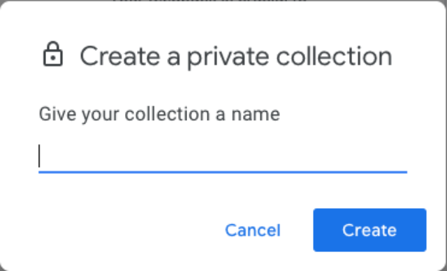 Create a private collection